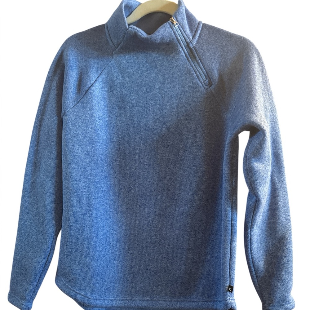 Eddie Bauer Woman’s Size Small Periwinkle Soft Mock Neck Side Zip‎ Sweater